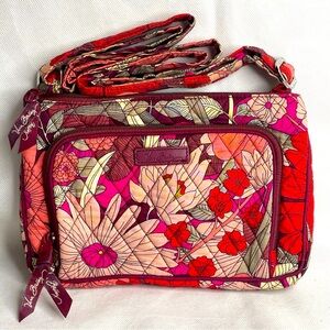 Vera Bradley Vibrant Floral Crossbody Bag - Pink and Red